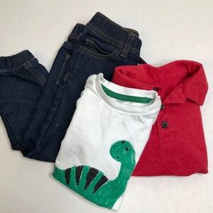 Boys Clothes Bundle Short Long Sleeve T Shirts Jeans 12-18M